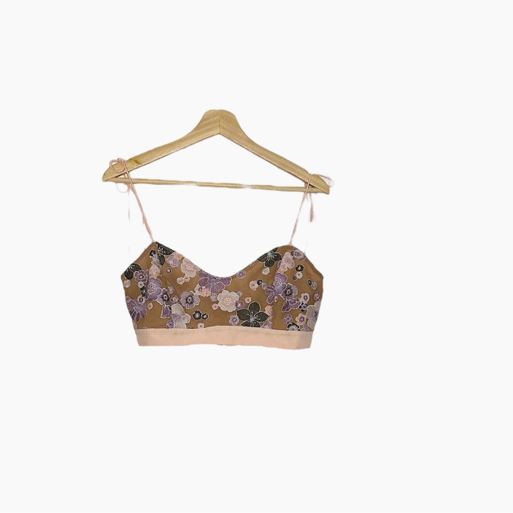 For Love and Lemons Posy Embroidery Crop Top Large NEW NWT - Picture 5 of 6